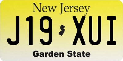 NJ license plate J19XUI