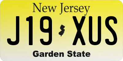 NJ license plate J19XUS