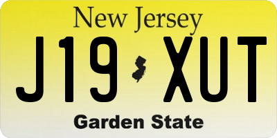 NJ license plate J19XUT