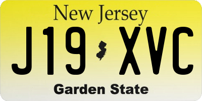 NJ license plate J19XVC
