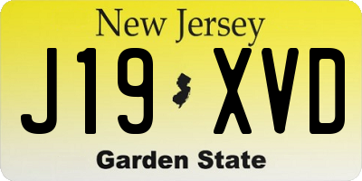 NJ license plate J19XVD