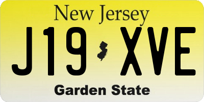 NJ license plate J19XVE