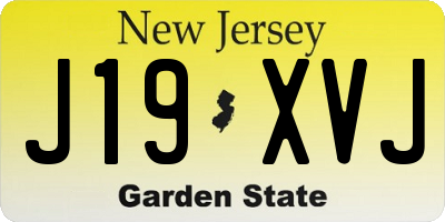NJ license plate J19XVJ