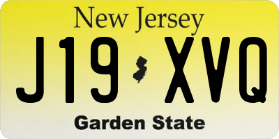 NJ license plate J19XVQ