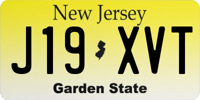 NJ license plate J19XVT