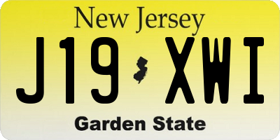 NJ license plate J19XWI