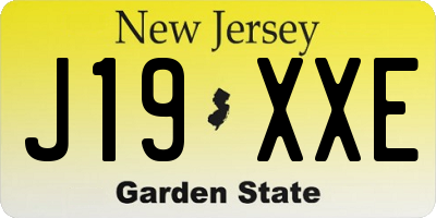 NJ license plate J19XXE