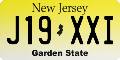 NJ license plate J19XXI