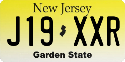 NJ license plate J19XXR
