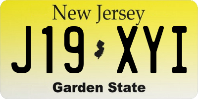NJ license plate J19XYI