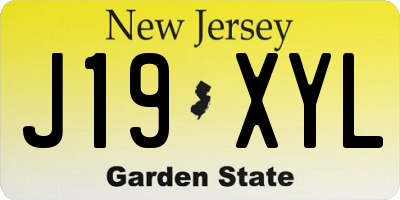NJ license plate J19XYL