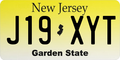 NJ license plate J19XYT