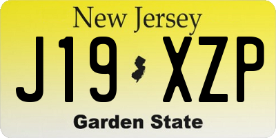 NJ license plate J19XZP