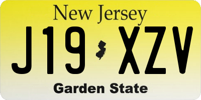 NJ license plate J19XZV