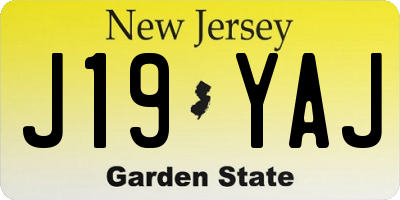 NJ license plate J19YAJ