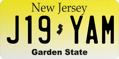 NJ license plate J19YAM