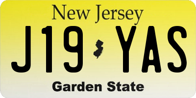 NJ license plate J19YAS