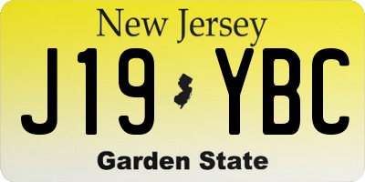 NJ license plate J19YBC