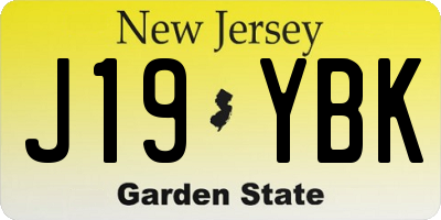 NJ license plate J19YBK