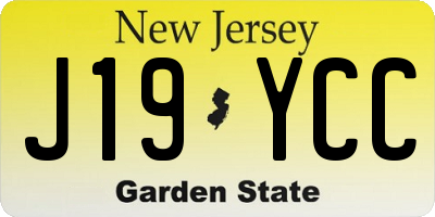 NJ license plate J19YCC