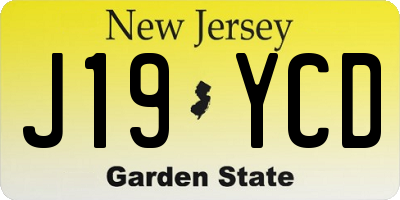 NJ license plate J19YCD