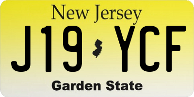 NJ license plate J19YCF