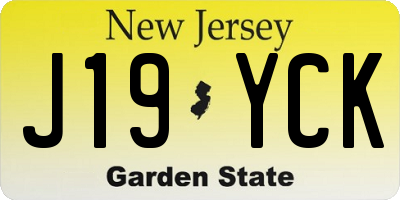 NJ license plate J19YCK