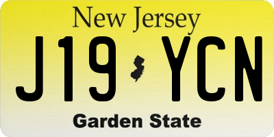 NJ license plate J19YCN