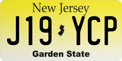 NJ license plate J19YCP