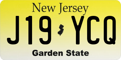 NJ license plate J19YCQ
