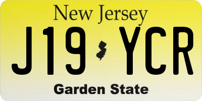 NJ license plate J19YCR