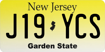 NJ license plate J19YCS