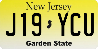 NJ license plate J19YCU