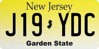 NJ license plate J19YDC