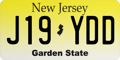 NJ license plate J19YDD
