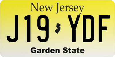 NJ license plate J19YDF