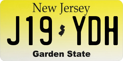 NJ license plate J19YDH