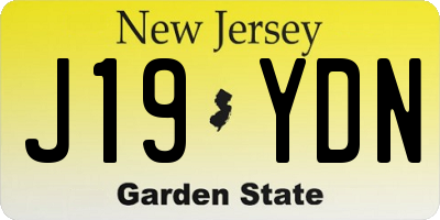NJ license plate J19YDN