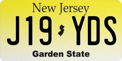 NJ license plate J19YDS