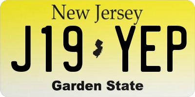 NJ license plate J19YEP