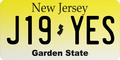 NJ license plate J19YES