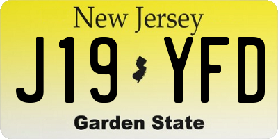 NJ license plate J19YFD