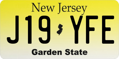 NJ license plate J19YFE