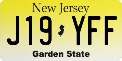 NJ license plate J19YFF