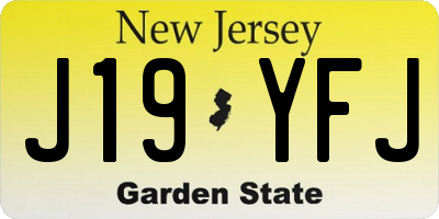 NJ license plate J19YFJ