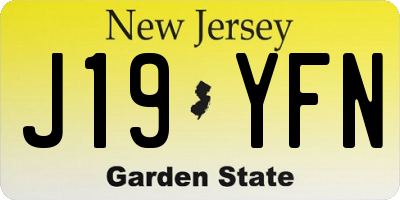 NJ license plate J19YFN