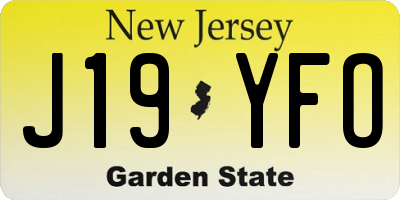 NJ license plate J19YFO