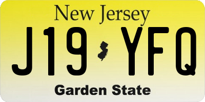 NJ license plate J19YFQ