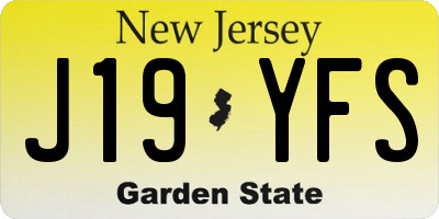 NJ license plate J19YFS