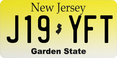 NJ license plate J19YFT